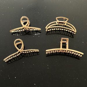 Four Metal Hair Clips